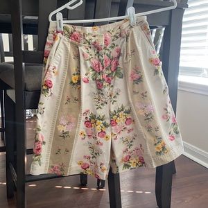 Vintage Floral Striped Shorts